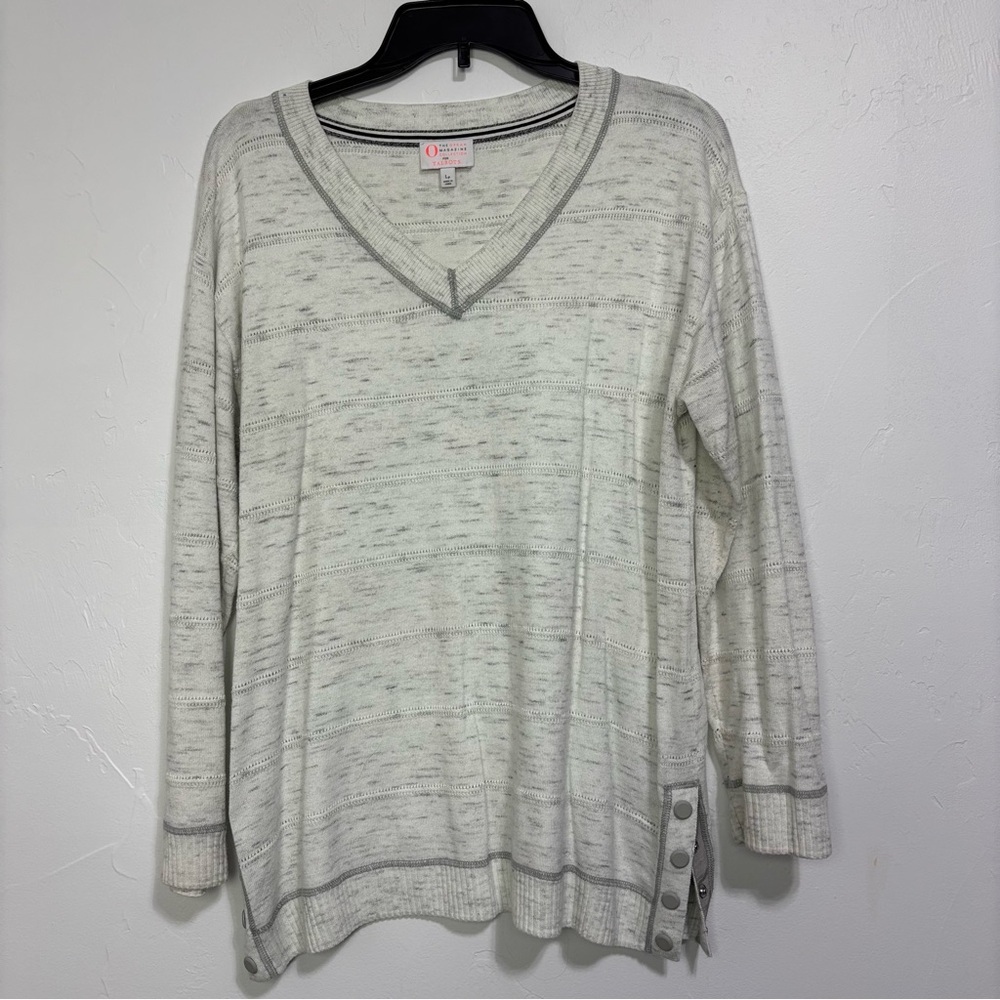 Talbots Oprah Magazine Women's Large Petite Lp V Neck Long Sleeve Top Shirt